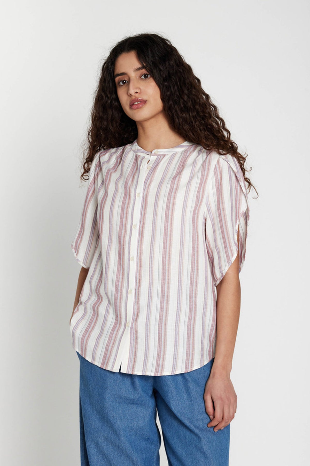 418HMTulin shirt 607 Cherry Stribe - HM1353