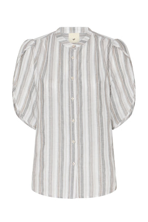 418HMTulin shirt 809 Walnut stripe - HM1353