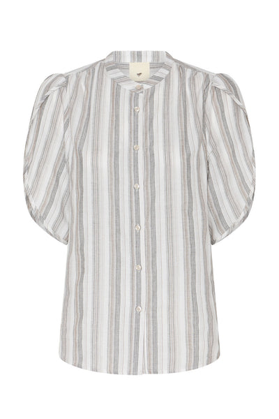 418HMTulin shirt 809 Walnut stripe - HM1353 Thumbnail
