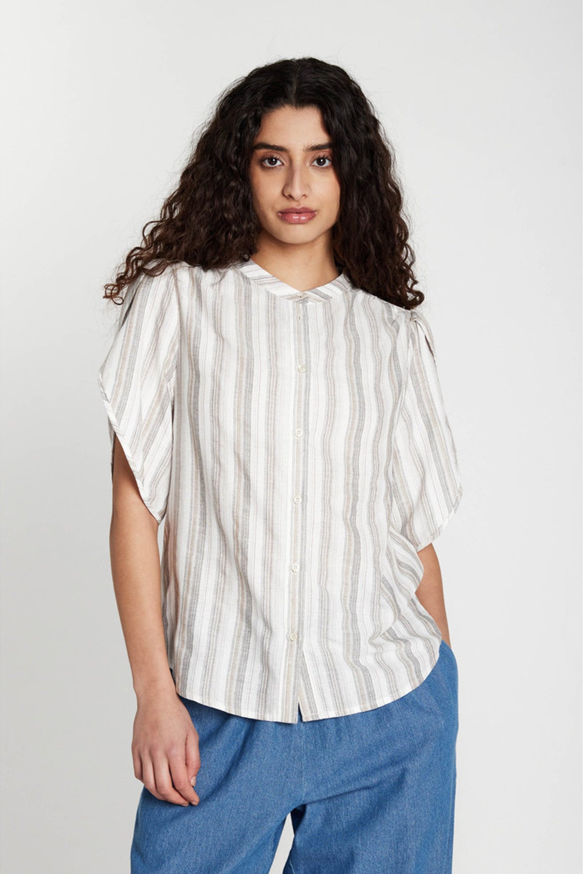 418HMTulin shirt 809 Walnut stripe - HM1353
