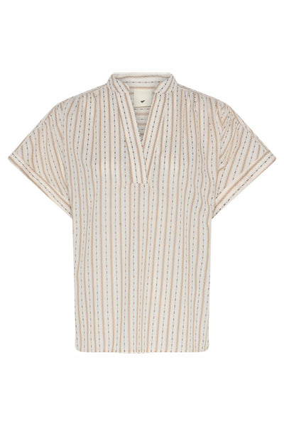 419HMTavis blouse 634 Khaki stripe - HM1294 Thumbnail