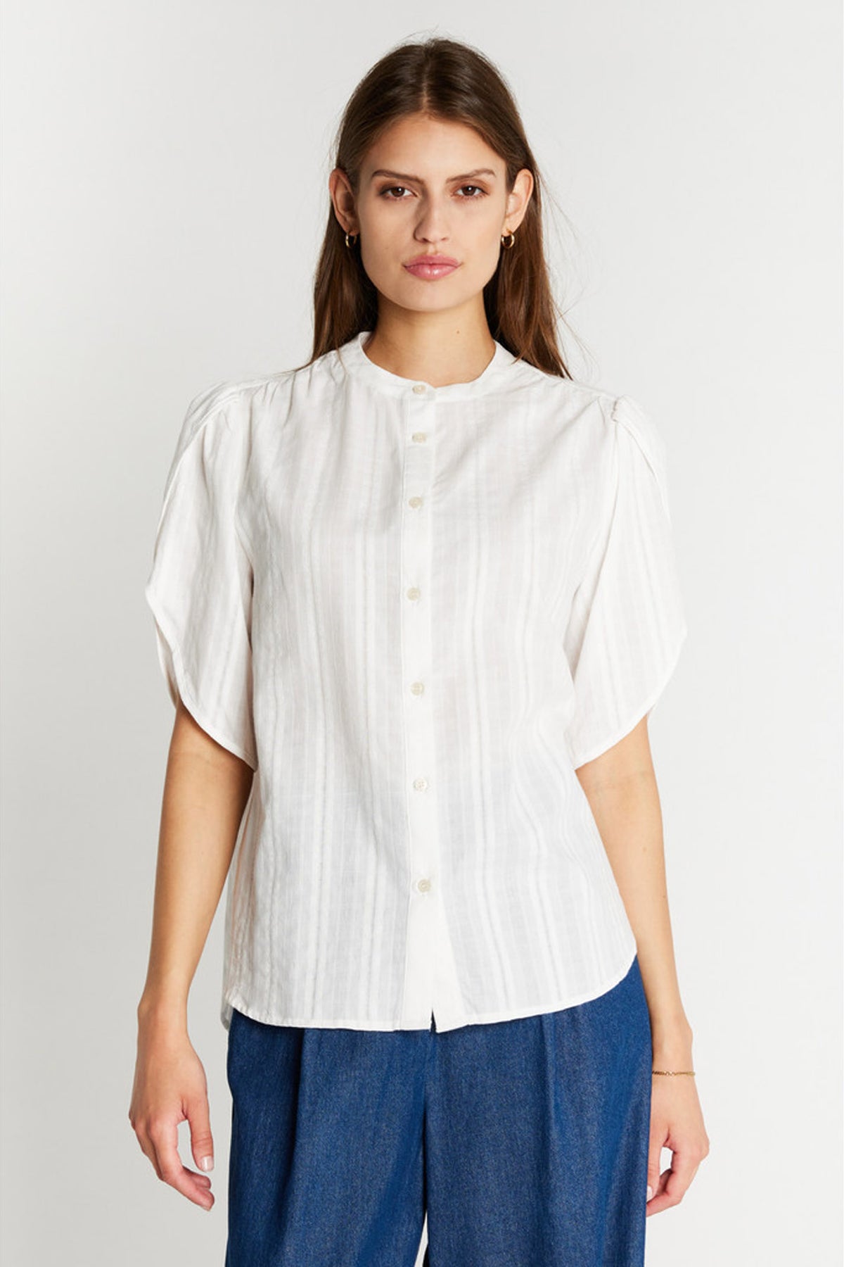 421HMTulin shirt 022 White daisy - HM1496
