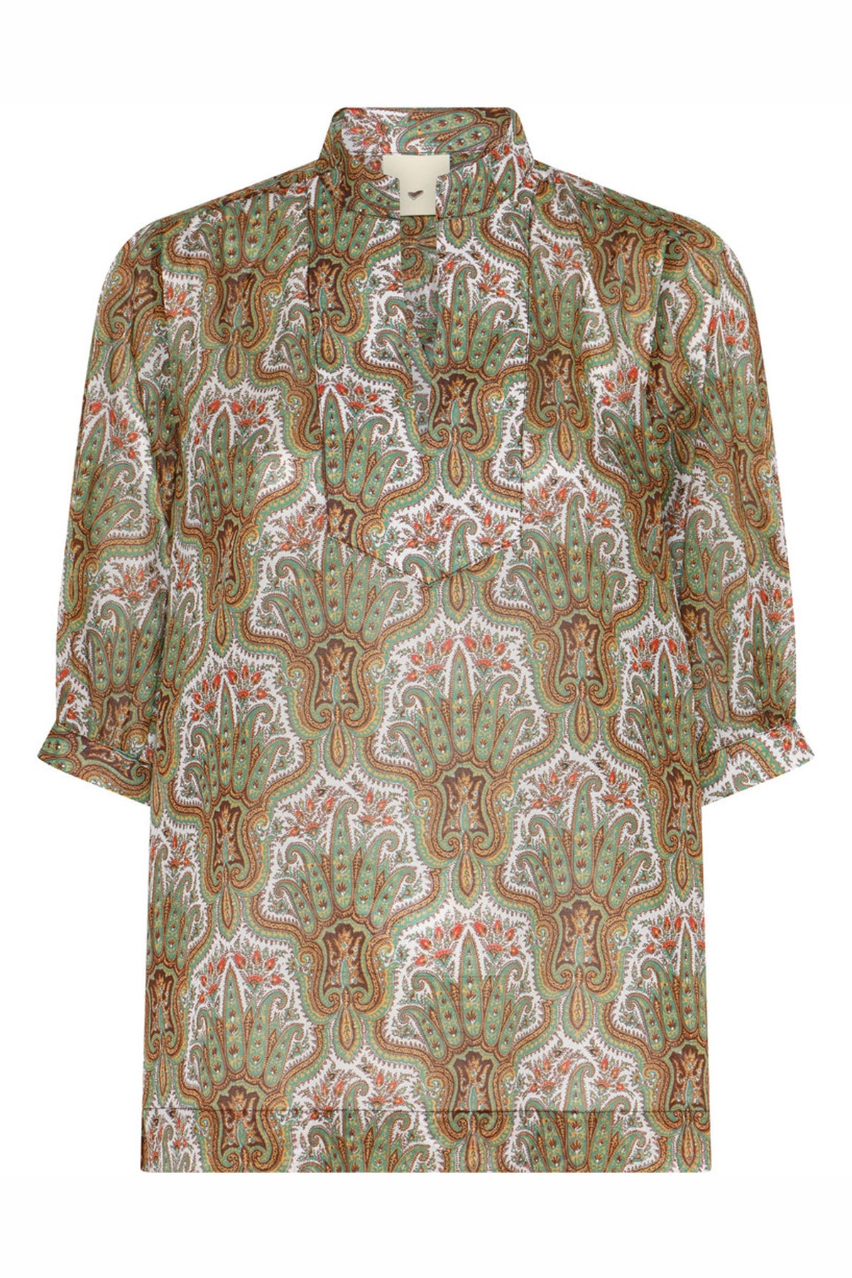 427HMTurin shirt 843 Green paisley print - HM1291