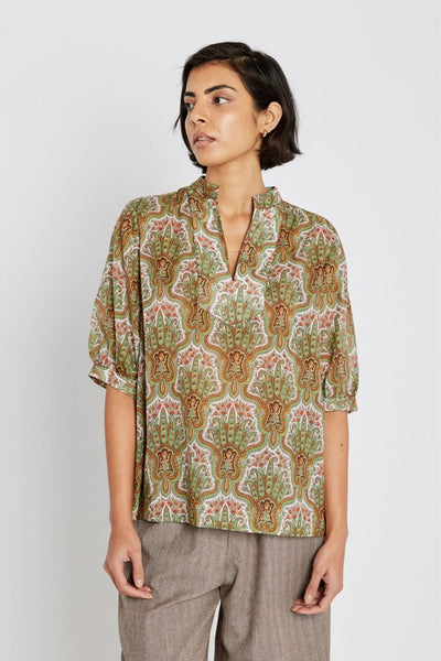 427HMTurin shirt 843 Green paisley print - HM1291 Thumbnail