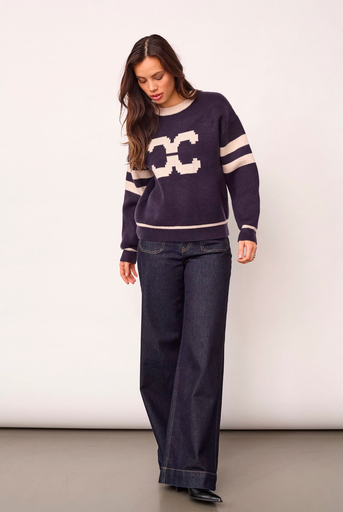 RowCC Coco Logo Knit 40007-Navy - 500085
