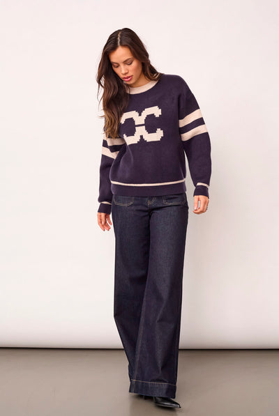RowCC Coco Logo Knit 40007-Navy - 500085 Thumbnail