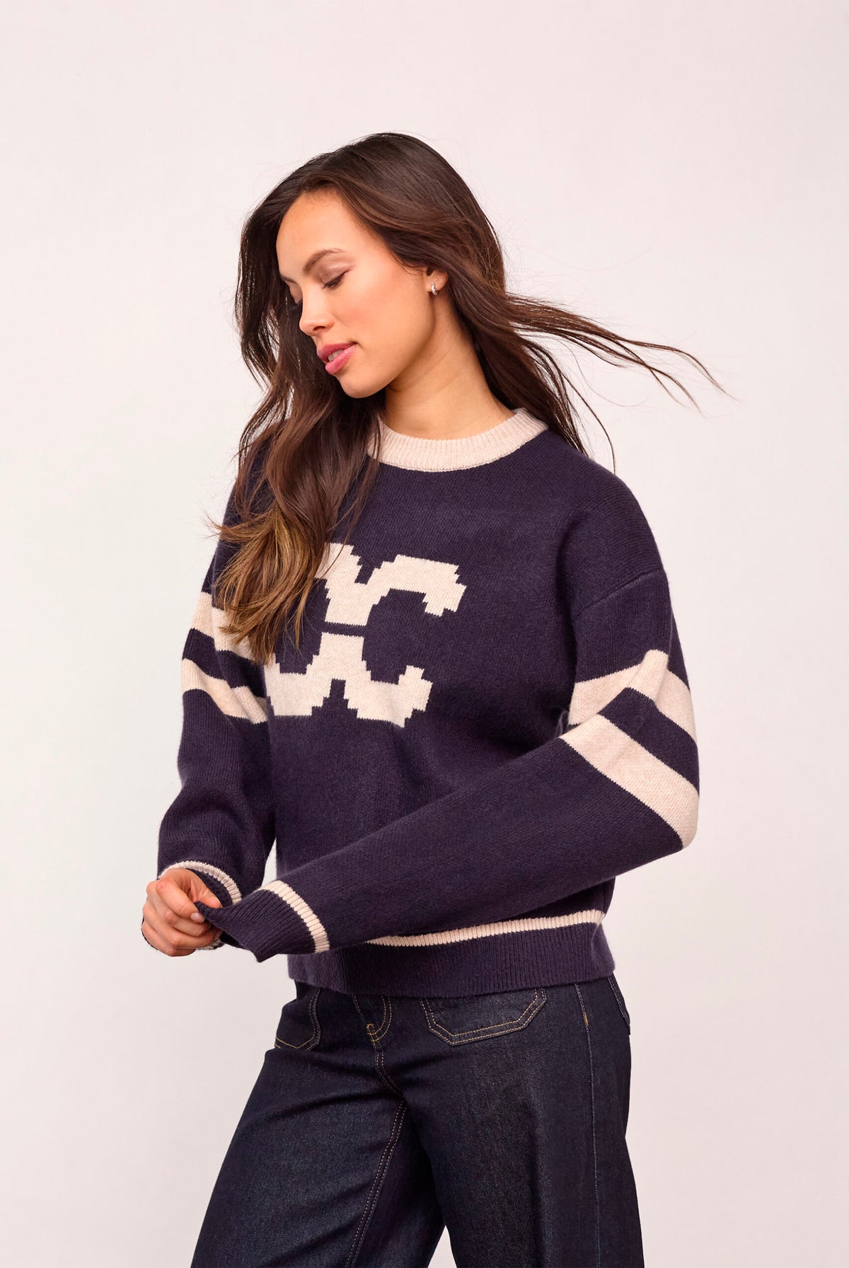RowCC Coco Logo Knit 40007-Navy - 500085