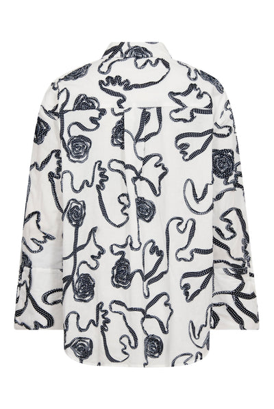 ElricCC Flower LS Shirt 40007-Navy - 500348 Thumbnail