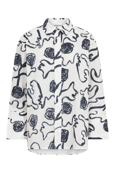 ElricCC Flower LS Shirt 40007-Navy - 500348 Thumbnail