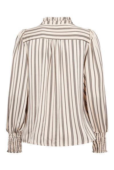 HellyCC Stripe V-Shirt 10002-Off-White - 500369 Thumbnail