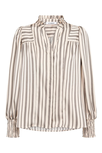 HellyCC Stripe V-Shirt 10002-Off-White - 500369 Thumbnail