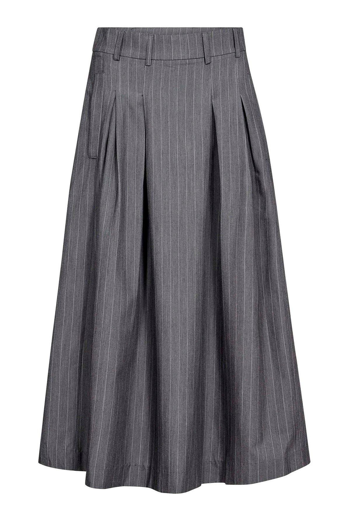 LyviaCC Pleat Pin Skirt 65003-Mid Grey - 500587