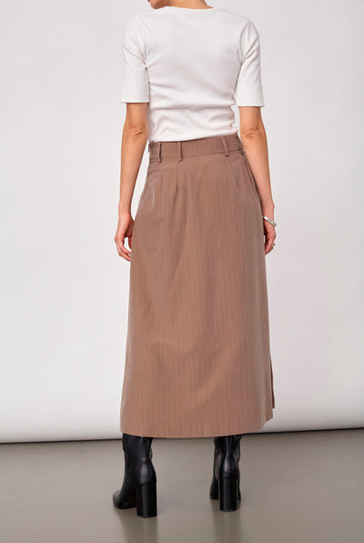 LyviaCC Pleat Pin Skirt 20009-Walnut - 500587 Thumbnail