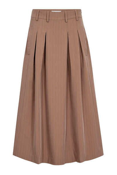 LyviaCC Pleat Pin Skirt 20009-Walnut - 500587 Thumbnail