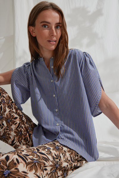 463HMTulin shirt 943 Blue stripe - HM1299 Thumbnail
