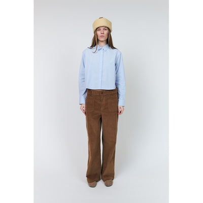 Marinall Cropped Shirt Ls Light Blue - 26416-1023 Thumbnail