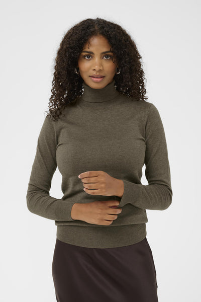 Astrid Roll Neck 500023 Morel Melange Thumbnail