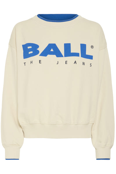 BASIMONA SWEAT Birch w. Olympia Blue - 50405055 Thumbnail