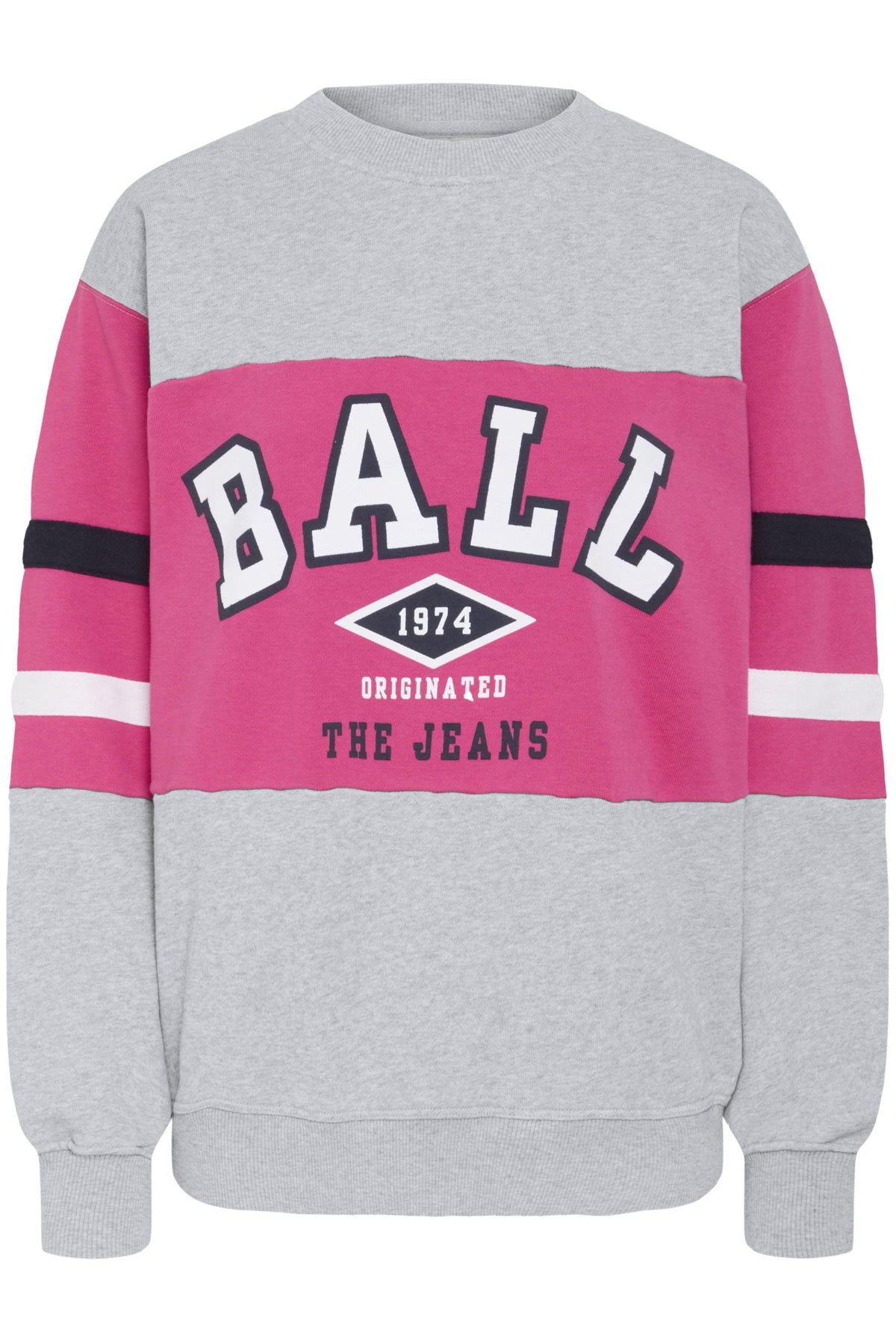 BATOMASSO SWEAT Medium Grey Melange w. Lilac - 50405068