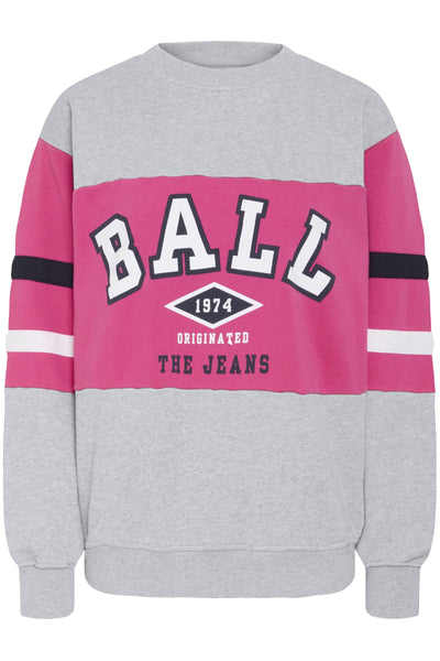 BATOMASSO SWEAT Medium Grey Melange w. Lilac - 50405068 Thumbnail