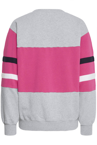 BATOMASSO SWEAT Medium Grey Melange w. Lilac - 50405068 Thumbnail