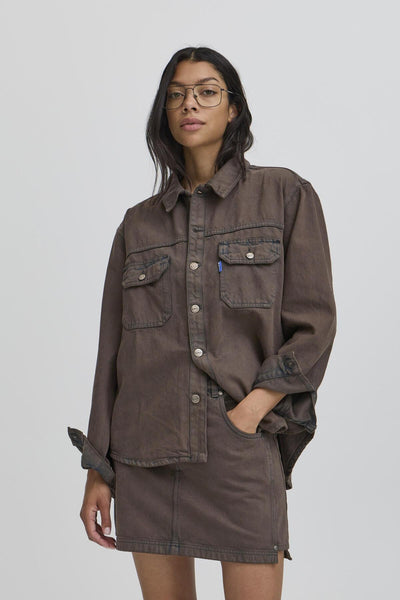 BAPIETRO OZ DENIM SHIRT Coffee Bean - 50405308 Thumbnail