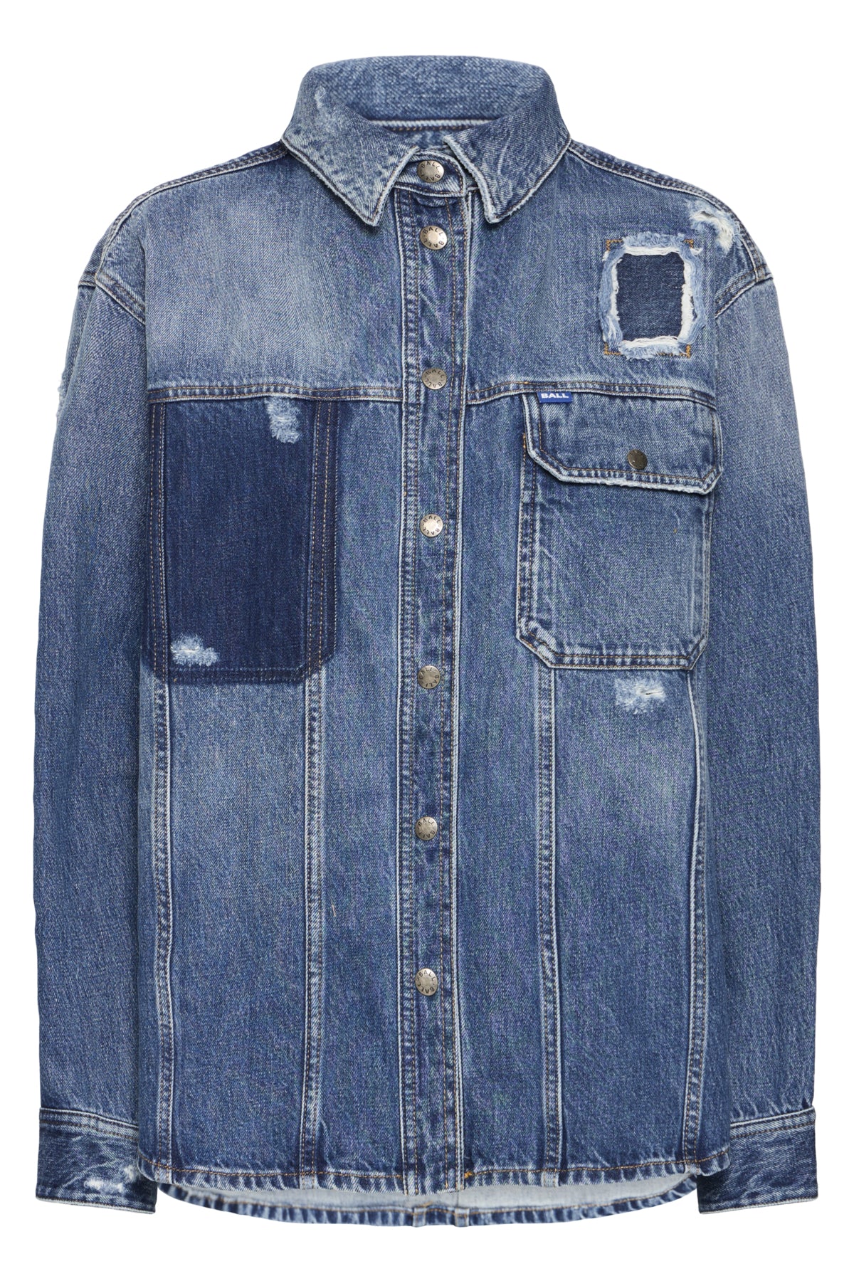 BALUCIA PATCH DENIM JACKET MEDIUM BLUE WASHED - 50405337