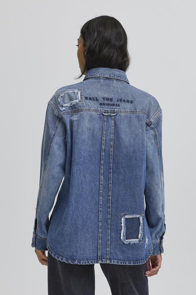 BALUCIA PATCH DENIM JACKET MEDIUM BLUE WASHED - 50405337 Thumbnail