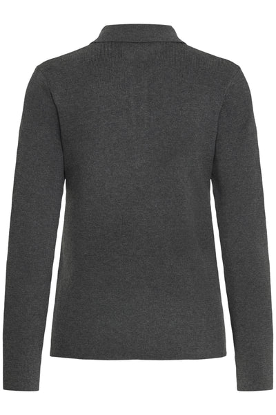 BAMARIETTA KNIT POLO Dark grey melange - 50405347 Thumbnail