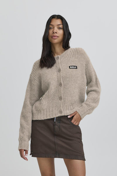BASTACY RIB CARDIGAN Vintage Khaki - 50405351 Thumbnail