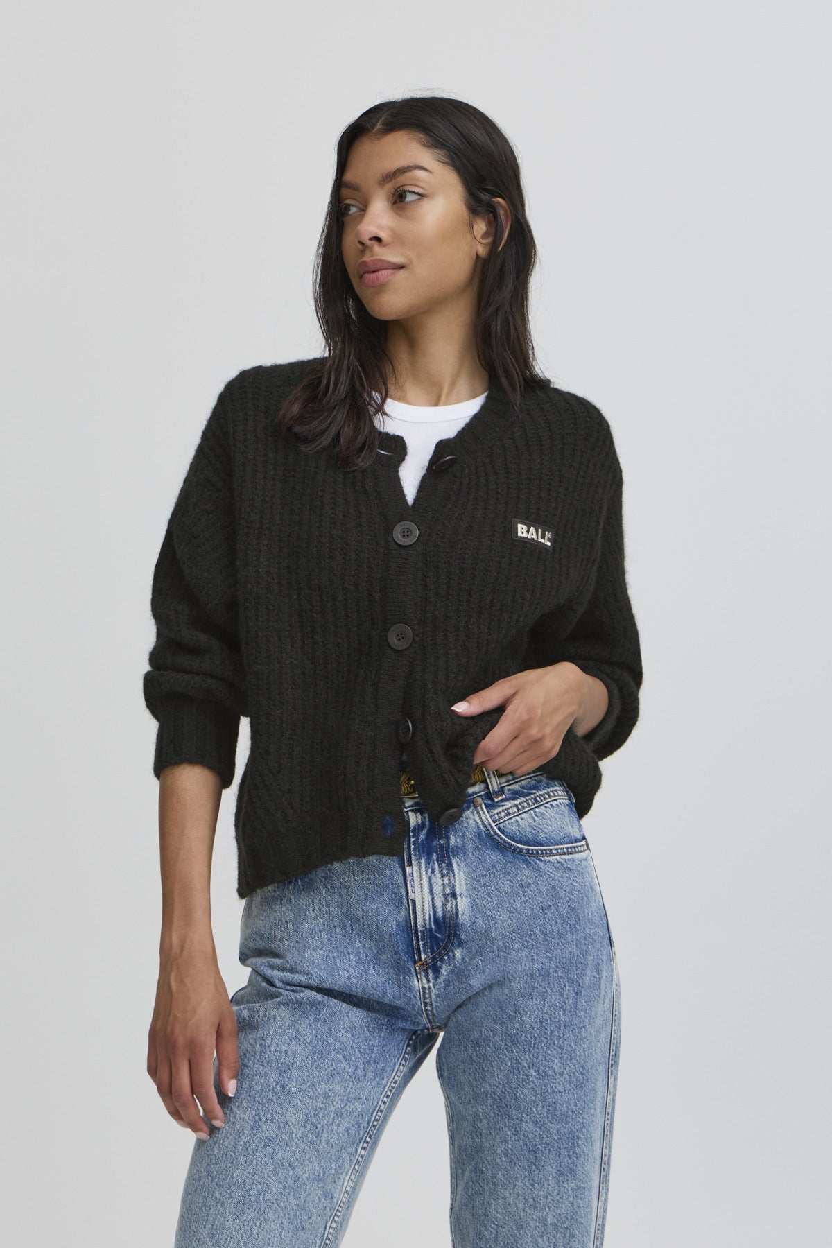 BASTACY RIB CARDIGAN Black - 50405351