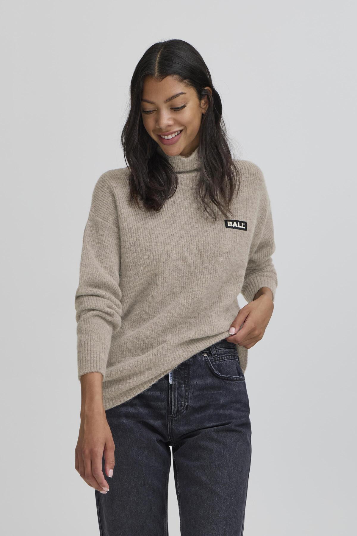 BASTACY HIGH NECK PULLOVER Vintage Khaki - 50405352