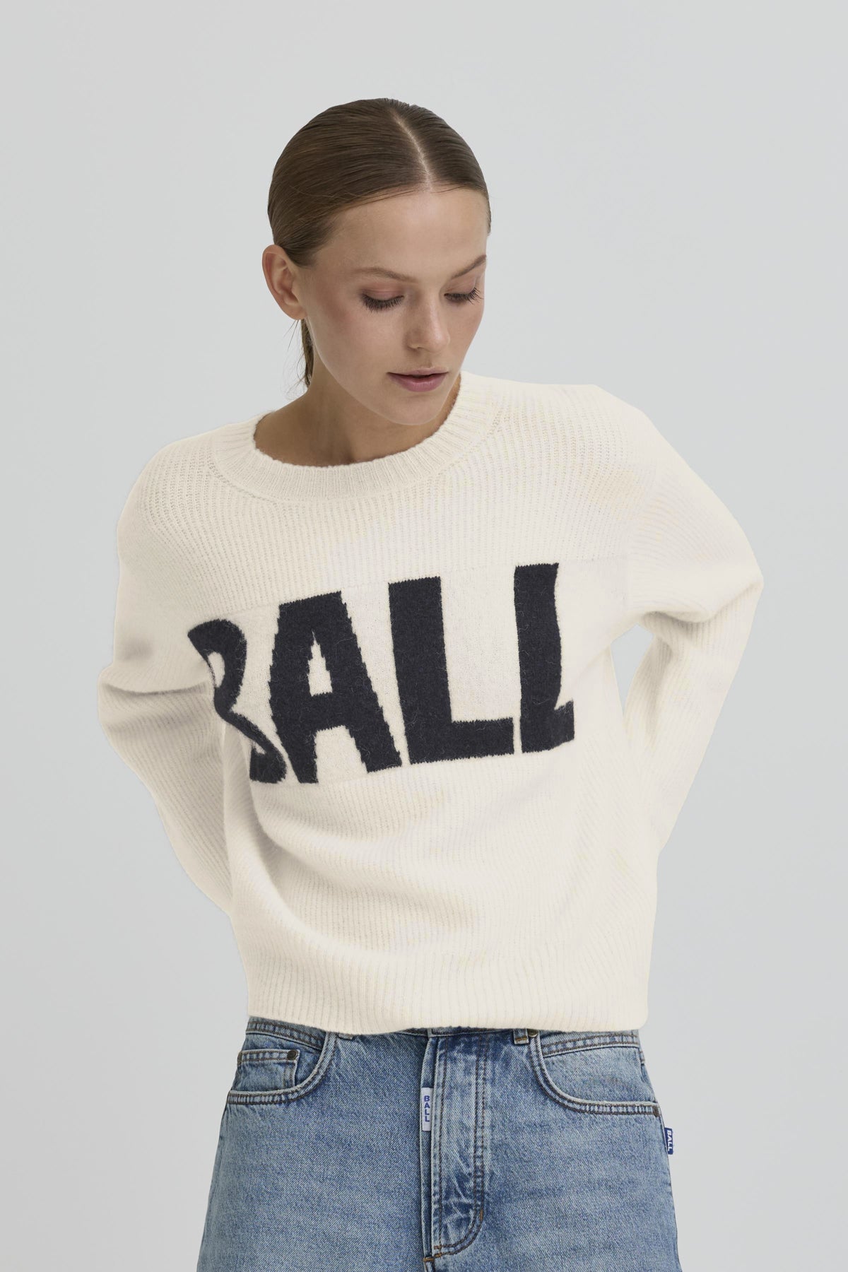 BASTACY RIB LOGO PULLOVER Arctic Wolf - 50405353