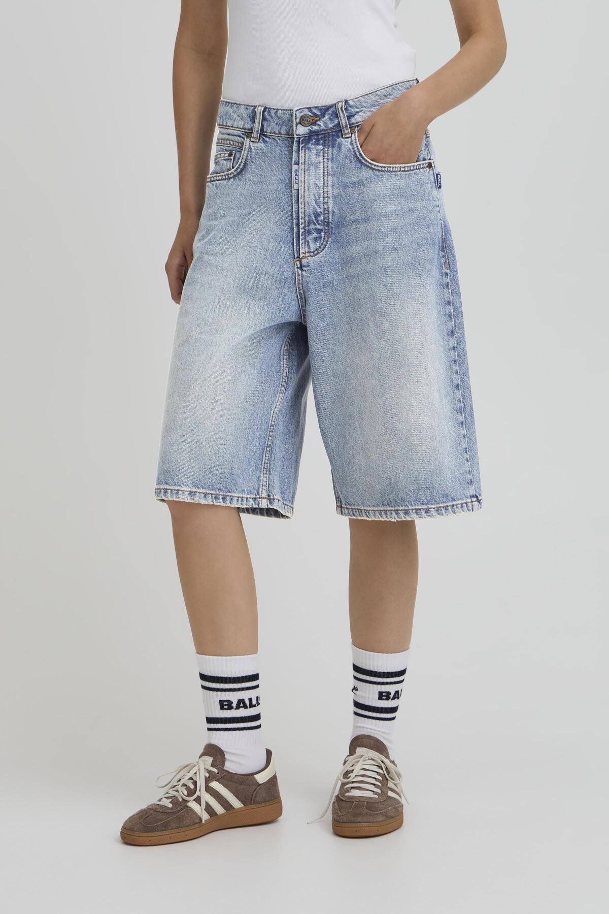 BASAGA MW DENIM SHORTS 90S MEDIUM BLUE INDIIGO - 9000 - 50408016