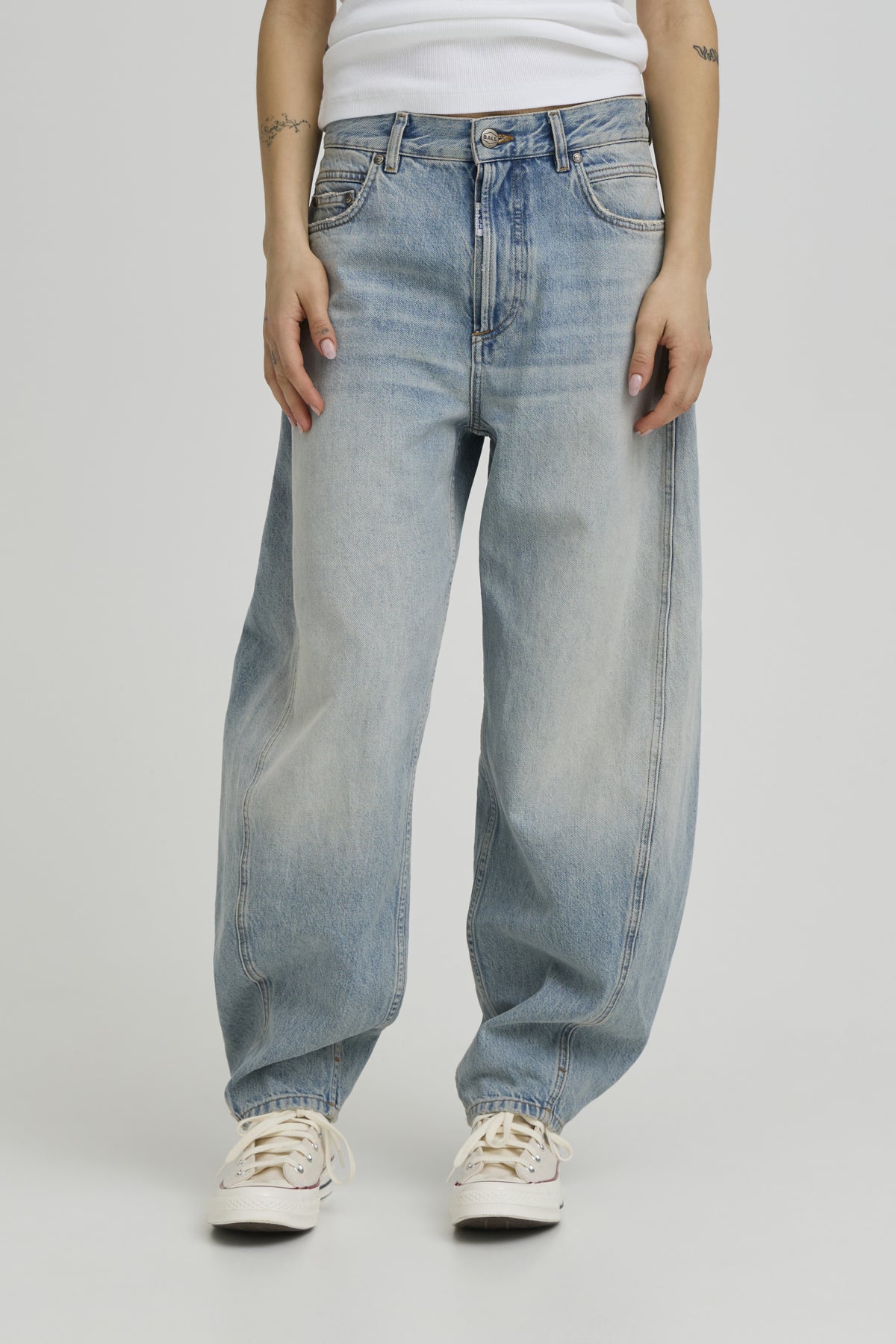 BACAVI CURVED JEANS VINTAGE TINTED INDIIGO - 90000 - 50408033