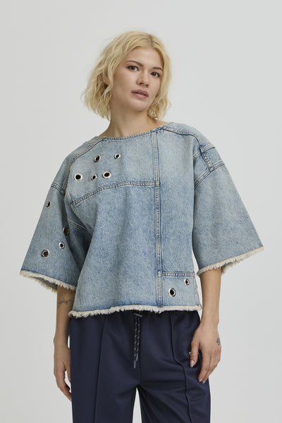 BASAGA REV DENIM  BLOUSE VINTAGE TINTED INDIIGO - 90000 - 50408036 Thumbnail