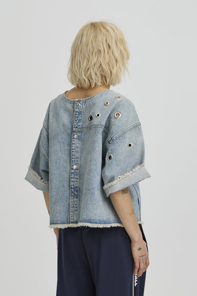 BASAGA REV DENIM  BLOUSE VINTAGE TINTED INDIIGO - 90000 - 50408036 Thumbnail