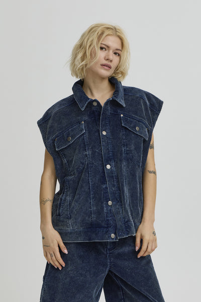 BACORBIN CORDUROY WAISTCOAT Sky Captain - 193922 - 50408057 Thumbnail