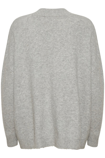 NoraKB Knit Cardigan Frost Gray Melange - 10103292 Thumbnail