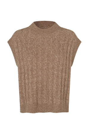 Finnll Knit Vest Sl CAMEL - 26422-5027