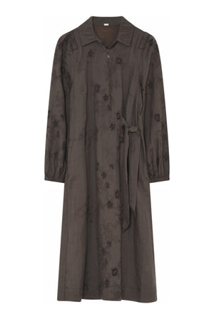Neomi, embroidery midi dress 2981-ChocoBrown - 62514/7634