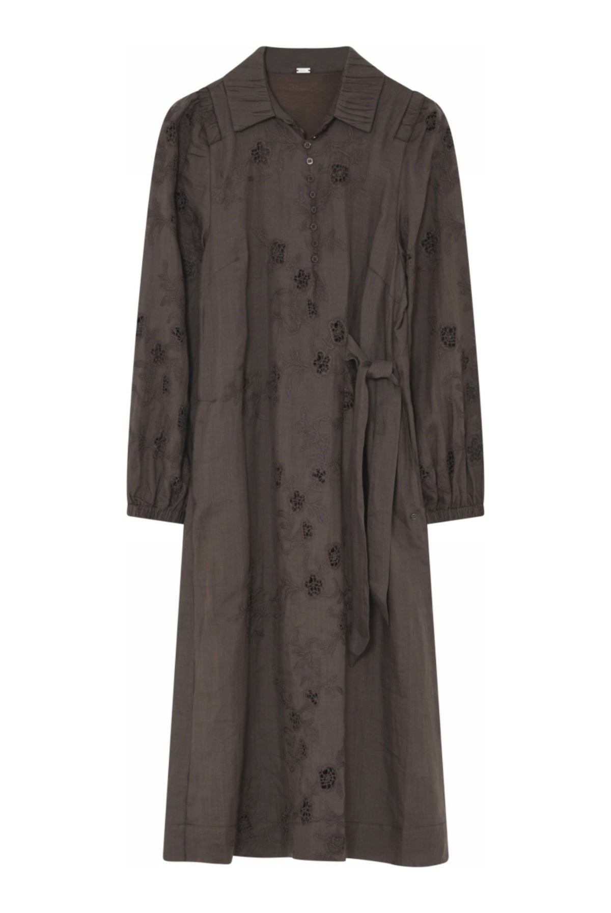 Neomi, embroidery midi dress 2981-ChocoBrown - 62514/7634