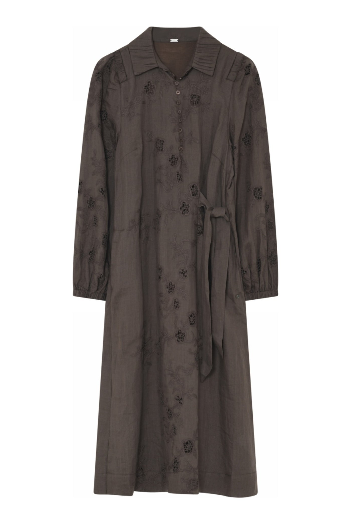 Neomi, embroidery midi dress 2981-ChocoBrown - 62514/7634