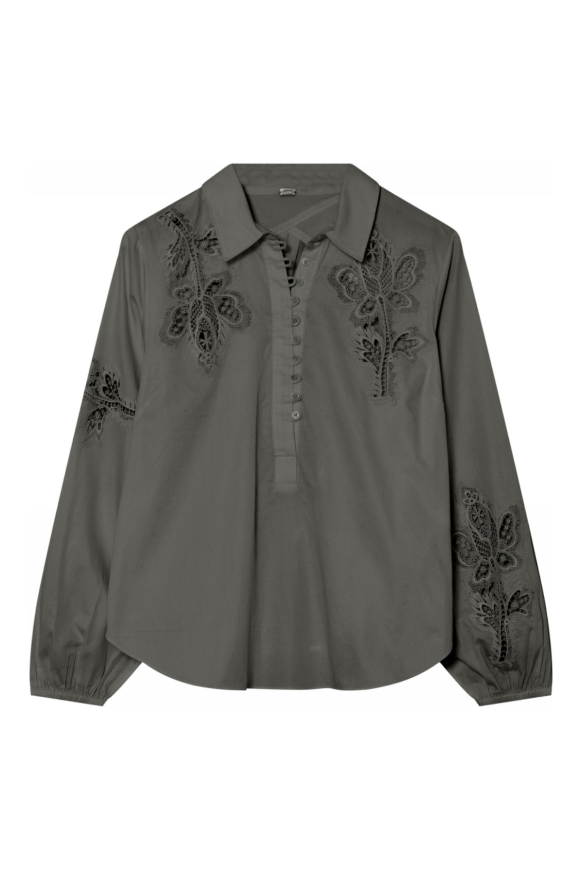 Bailey, embroidery blouse 3218-Army Green - 62613/7606