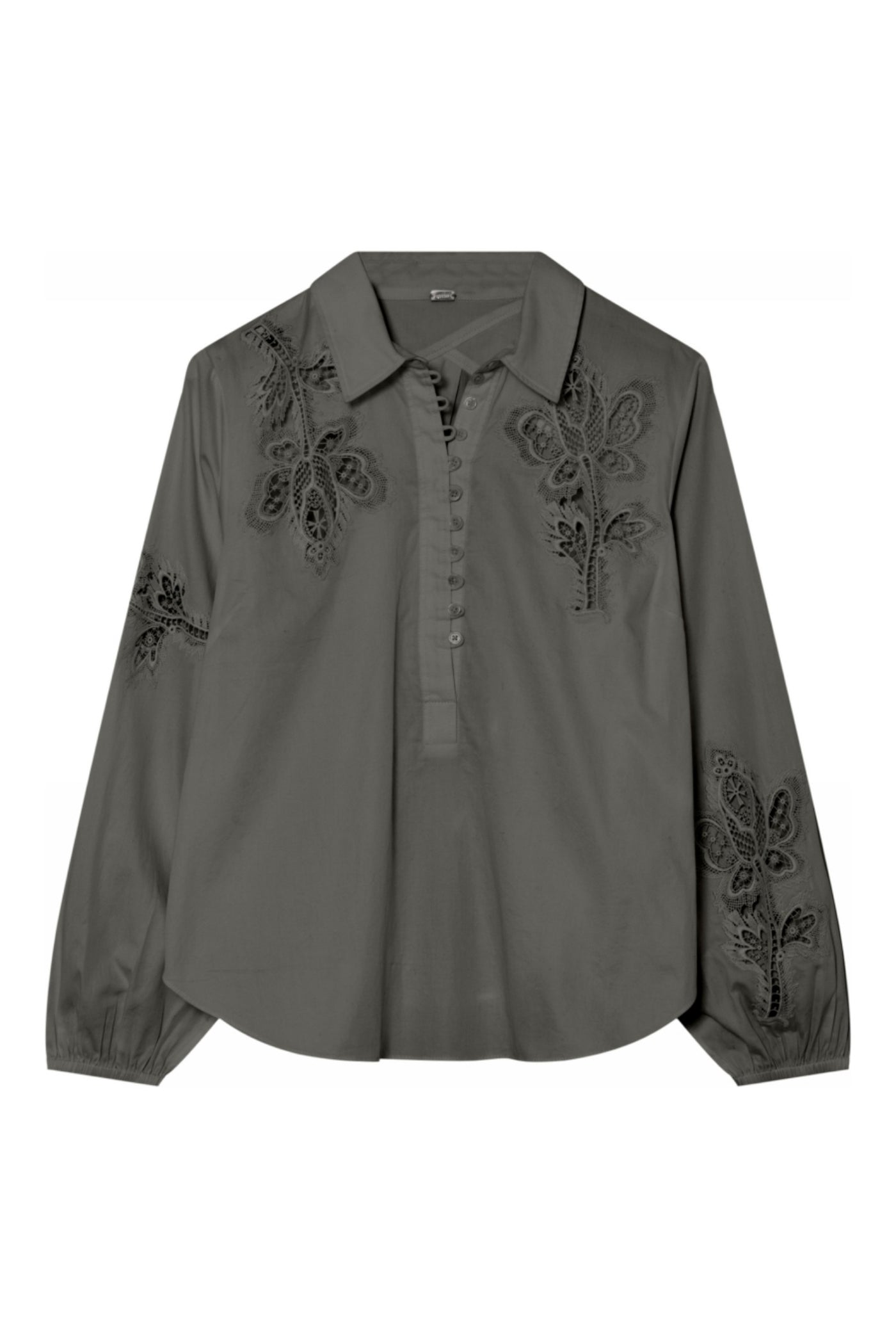 Bailey, embroidery blouse 3218-Army Green - 62613/7606