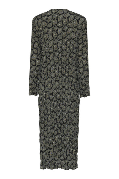 651HMHisana dress 800 Forest green print - HM1151 Thumbnail