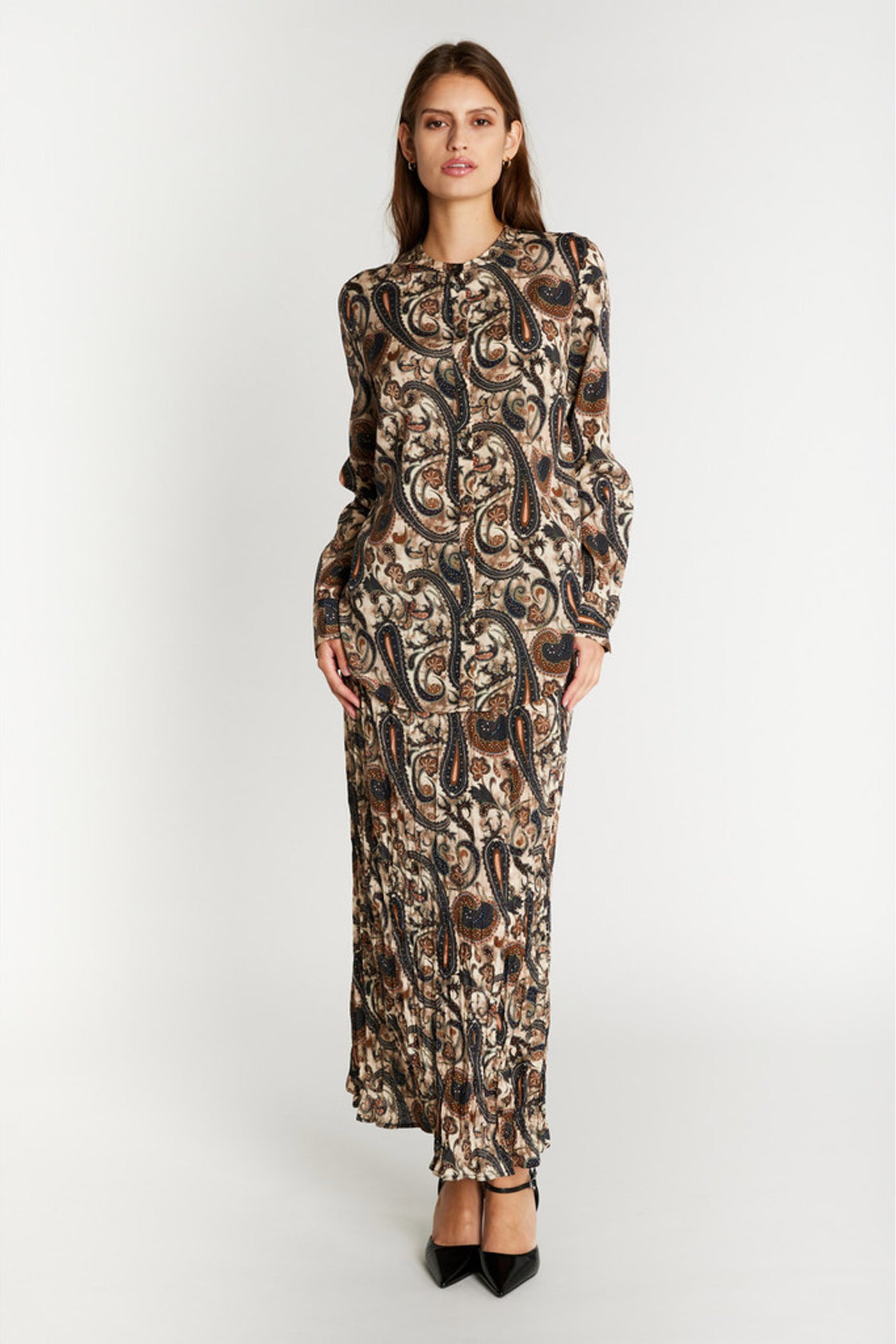 651HMSena skirt 803 Earthy Paisley print - HM1258