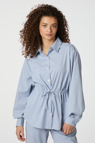 SOLEI STRIPED SHIRT 165072 BLU Light Blue - SOLEI STRIPED SHIRT 165072 Thumbnail