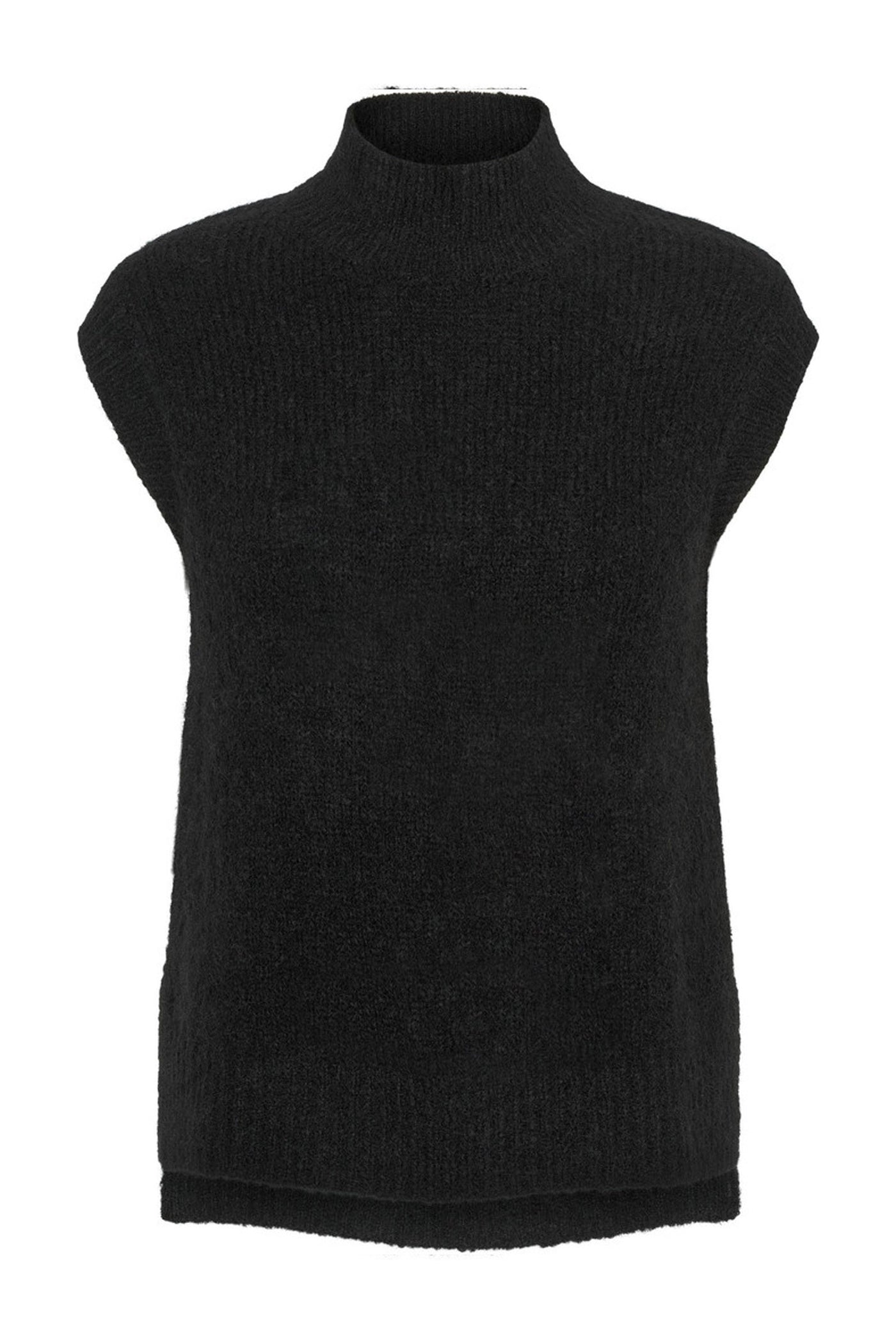 6873RDFGiselle knit vest 20 Black - RDF408