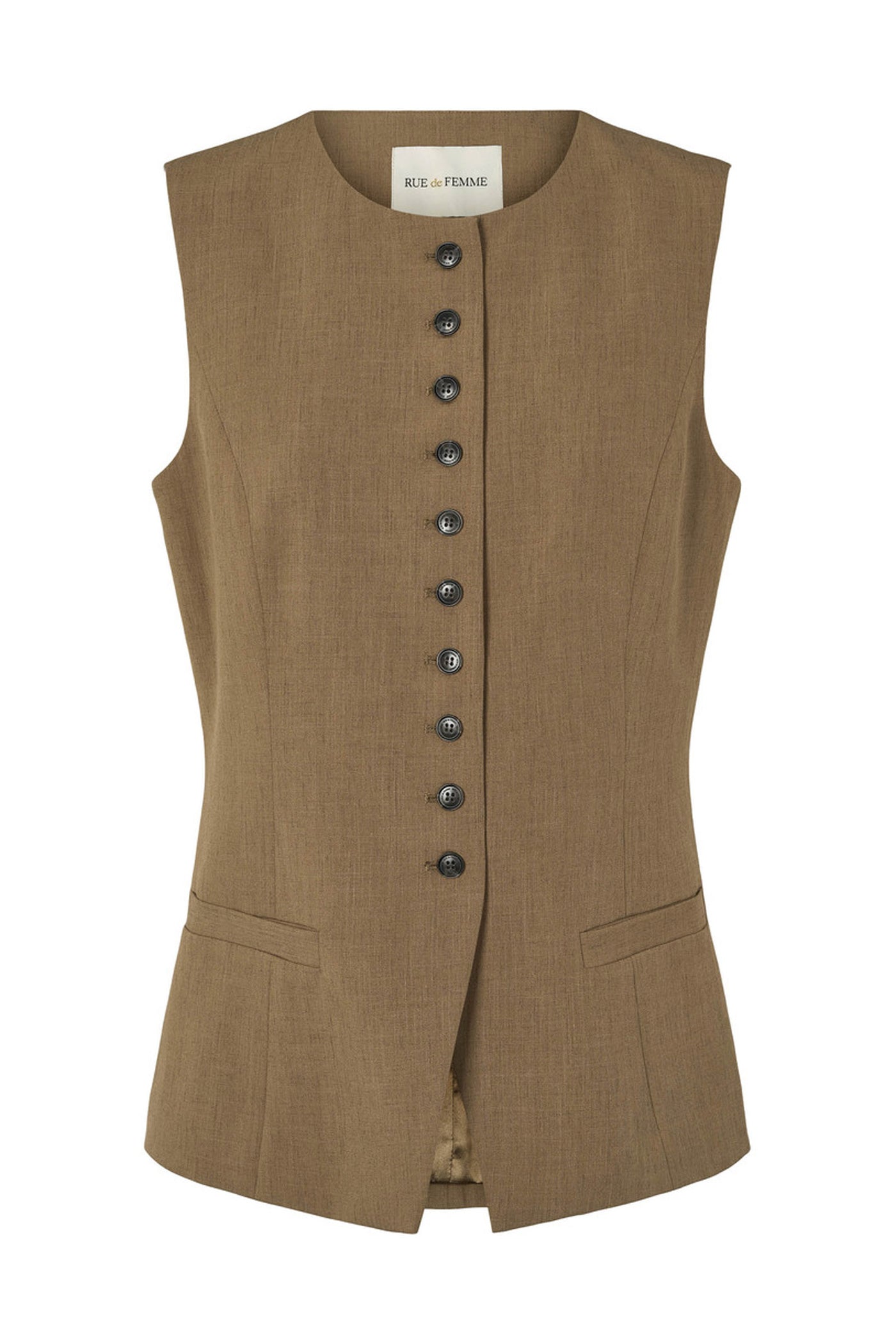 7099RDFClarie vest 143 Dark-sand - RDF864